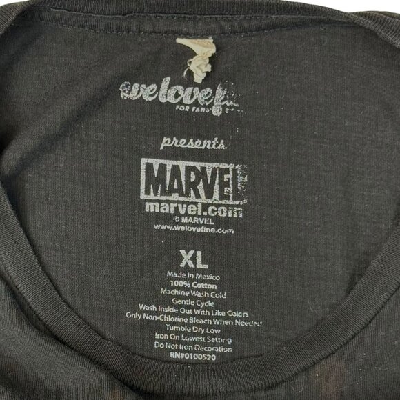 WeLoveFine Marvel Deadpool Shirt Sz XL Black Graphic Comic Distressed Cotton Tee - Picture 6 of 8
